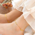 Dainty Stainless Steel Gold Letter Cute Heart Anklet Girl Beach Jewelry