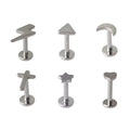 G23 Titanium Threadless Push in Top Earring Geometric Triangle Moon Star Stud Labret Lip Piercing Stud Women Piercing Jewelry