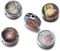 60 Mix Round Beads Enamel Lady Medal Floral Rosary Centerpiece Cross Jesus Virgin Mary Catholic Alloy 11mmx11mmx5mm
