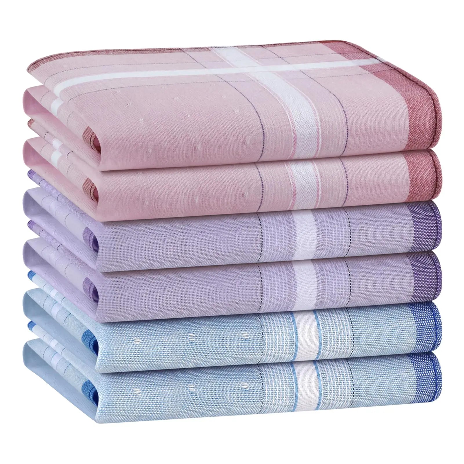 Bulk Wholesale 11.4*11.4in Classic Colorful Striped Handkerchiefs Yarn Dyed Small Soft Cotton Pocket Squares for Women Kids