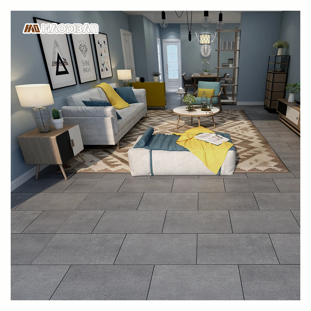 Virgin Material 2mm LVT Glue Down Stone Pattern Luxury Vinyl Floor Sheets Grey Marble Effect Vinyl Flooring