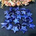 Natural Sodalite Moon and Star Crystal Carving Gemstones Healing Stones Crystal Heart Moon Star Pendants