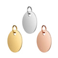 Custom Engraved Accessories Necklace Jewelry Blank DIY Jewelry Charms Pendants Stainless Steel Round Oval Shape Pendant