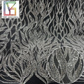 Luxury Net Lace Bridal Gowns Embroidery French Women Tulle Sequined Laces Fabrics 3D Beaded Lace Fabric