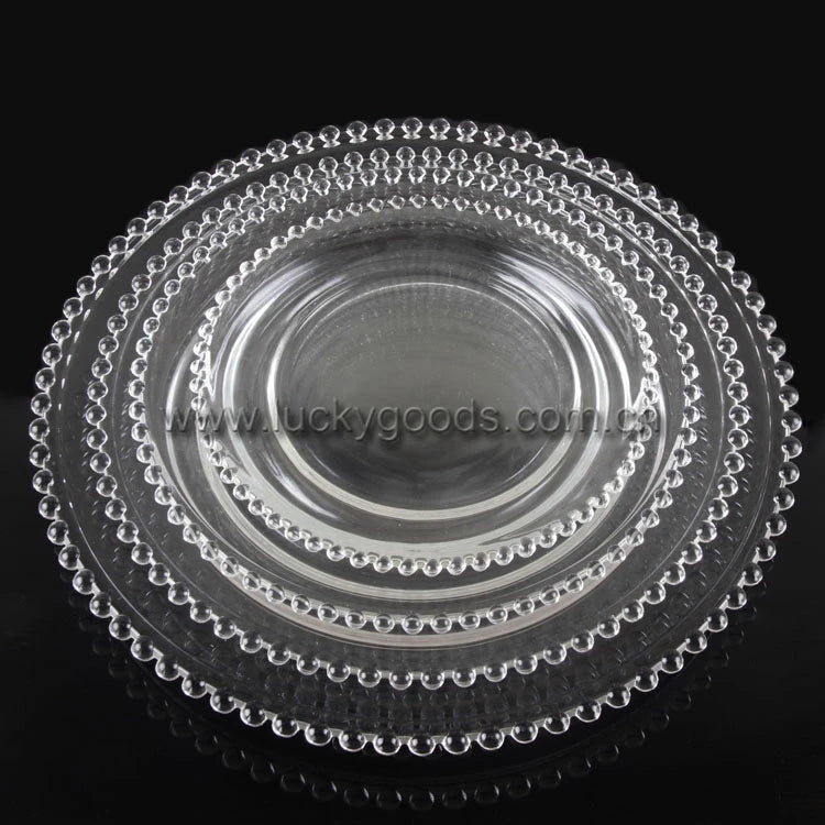 LCK007 Transparent Wholesale Wedding Party Wedding Plate Glass Under Plates