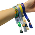 Wholesale Adjustable Party Festival Events Custom Polyester Fabric Bracelets Logo Design Wristbands