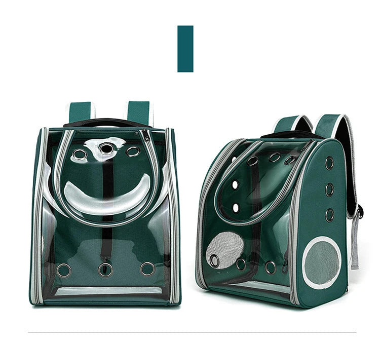 Oxford Material Pet Carrier Backpack Portable Transparent Space Capsule Design Zipper Closure Travel Product
