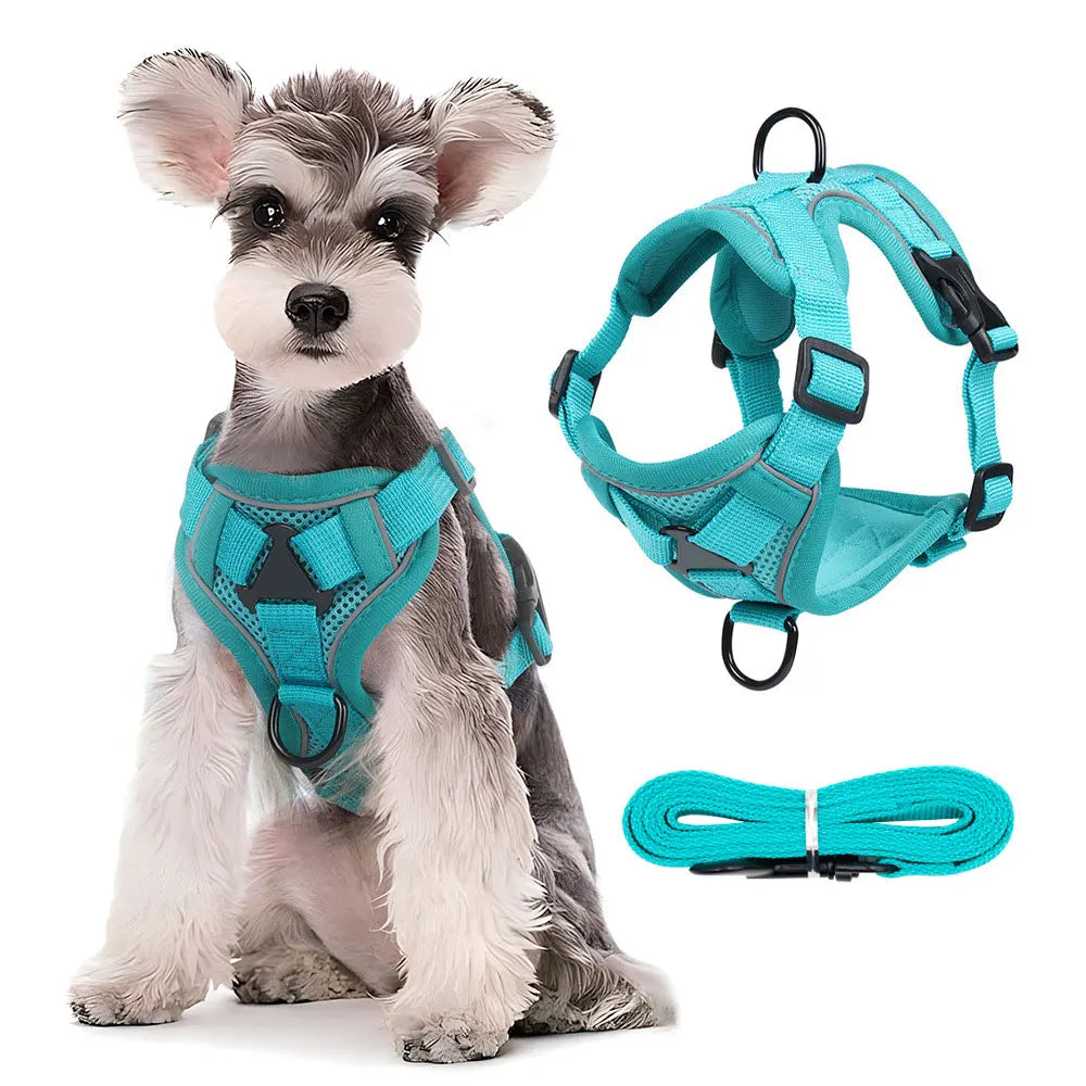 Dog Leash Harnesses Vest Pet Cat Chest Strap Buckles Reflective Breathable Cat Leash Walking Puppy Leash Pet Harnesses