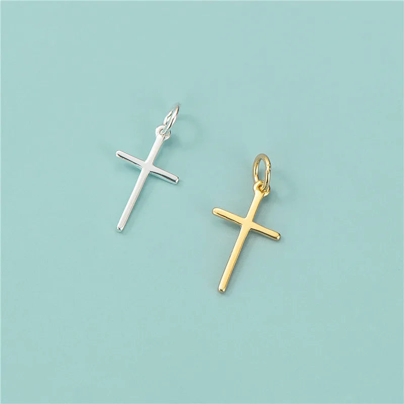 Original Necklace Jewelry Making S925 Sterling Silver Cross Charm Pendants