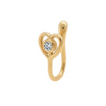 14K Gold Jewelry Women Nose Ring Stud Piercing Jewelry Heart Crown Zirconium Nose Cuffs