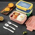 1400ml Plastic Heatable Multi-color Rectangle Bento Lunch Box for Kids-Modern Design Takeaway & Packing