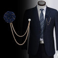 Retro Chain Tassel Pins Brooch Fashion Men Suit Brooch Handmade Cloth Rose Flower Brooch (KBL156)