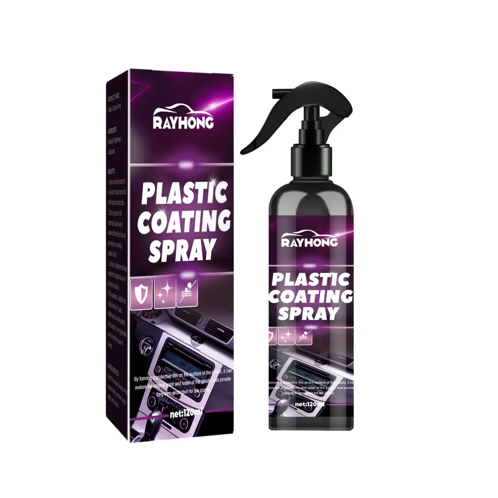 120ML Refurbishment Plastic Restore Agent Car Plastic Restore Car Care Products Polishing Liquid Leather Plastic Coating Spray