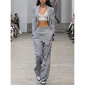 A9717 Fast Shipping Beaded Women Two Pieces Pants Suits Plus Size Gray Ladies Two Pieces Suits