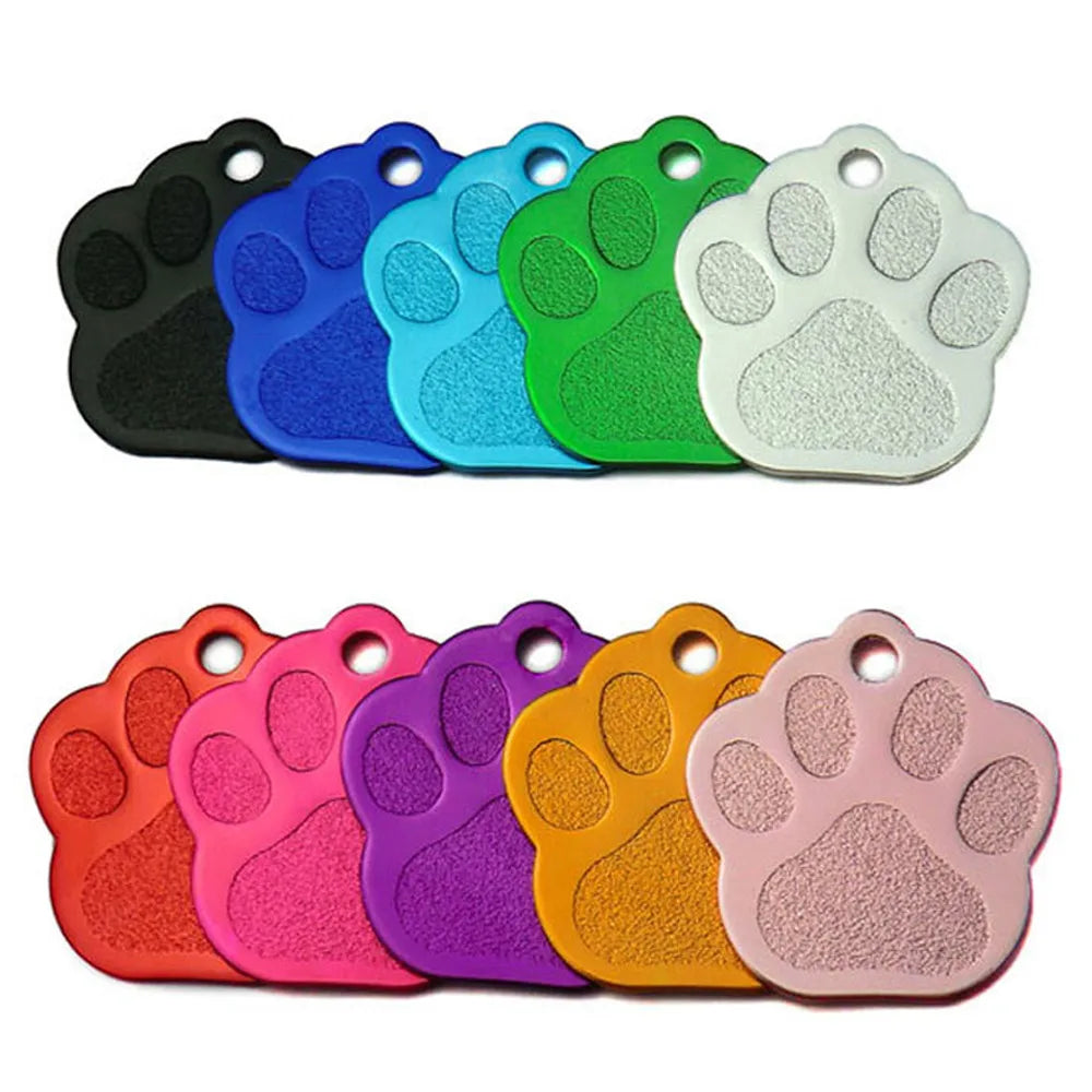 Customized Metal Paw Dog Tags Personalized Name Tag Pendant with Polished Finish Sublimation Blank Laser Engraving Technique