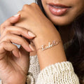 EManco Custom Name Bracelet Gold Charm Bracelet Stainless Steel Custom Name Brand Jewelry Couple Bracelet Gift