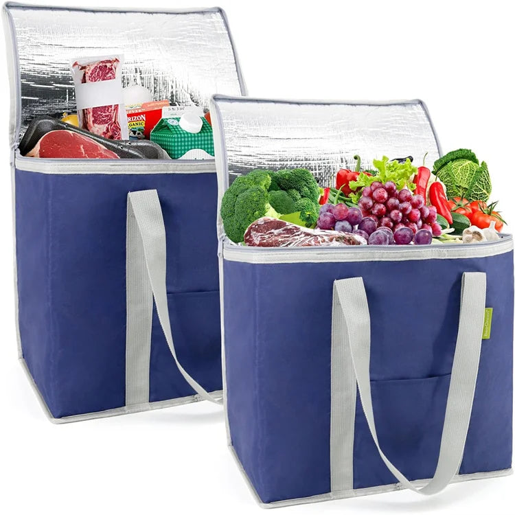 Hot Sales Large Capacity Wholesale Foldable Cooling Bags Reusable Polyester Insulated Cooler Bag