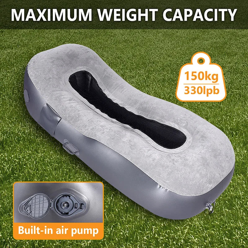 Custom PVC Outdoor Inflatable Air Sofa Bed Waterproof Anti-Air Leaking Design Sun Lounger Built-In Electric Hotel Living Room