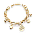 Wholesale European and American Multi-layer Tree of Life Bracelet for Men Women Stainless Steel Hip Hop Ladies Bracelet