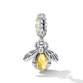 Qings Jewelry Bee Charms Sterling Silver Zircon Pendants & Charms Trendy Necklace Pendant