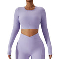 Running Long Sleeve Quick Dry Sports Gym Fitness Hollow Ribbed Women Yoga Top(Customized Products)