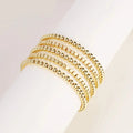 18K Gold Plated Stainless Steel Bracelet with Elastic Various Sizes Trendy Women's Bead Bracelet for Gift Anniversary Party