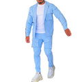 Men's Jacket and Pants Sets Spring Autumn Tracksuit Jacket Pant 2 Piece Sets Solid Color Male Fashion Suit