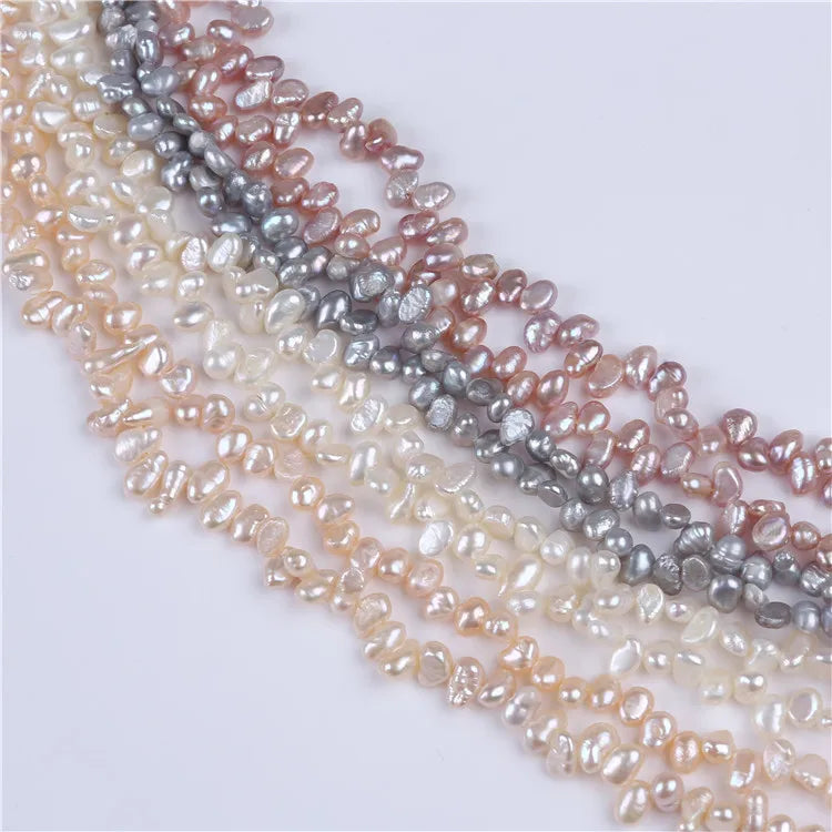 Factory Price 5-6mm Top Hole Freshwater Pearl White Color Baroque Pearl Strands
