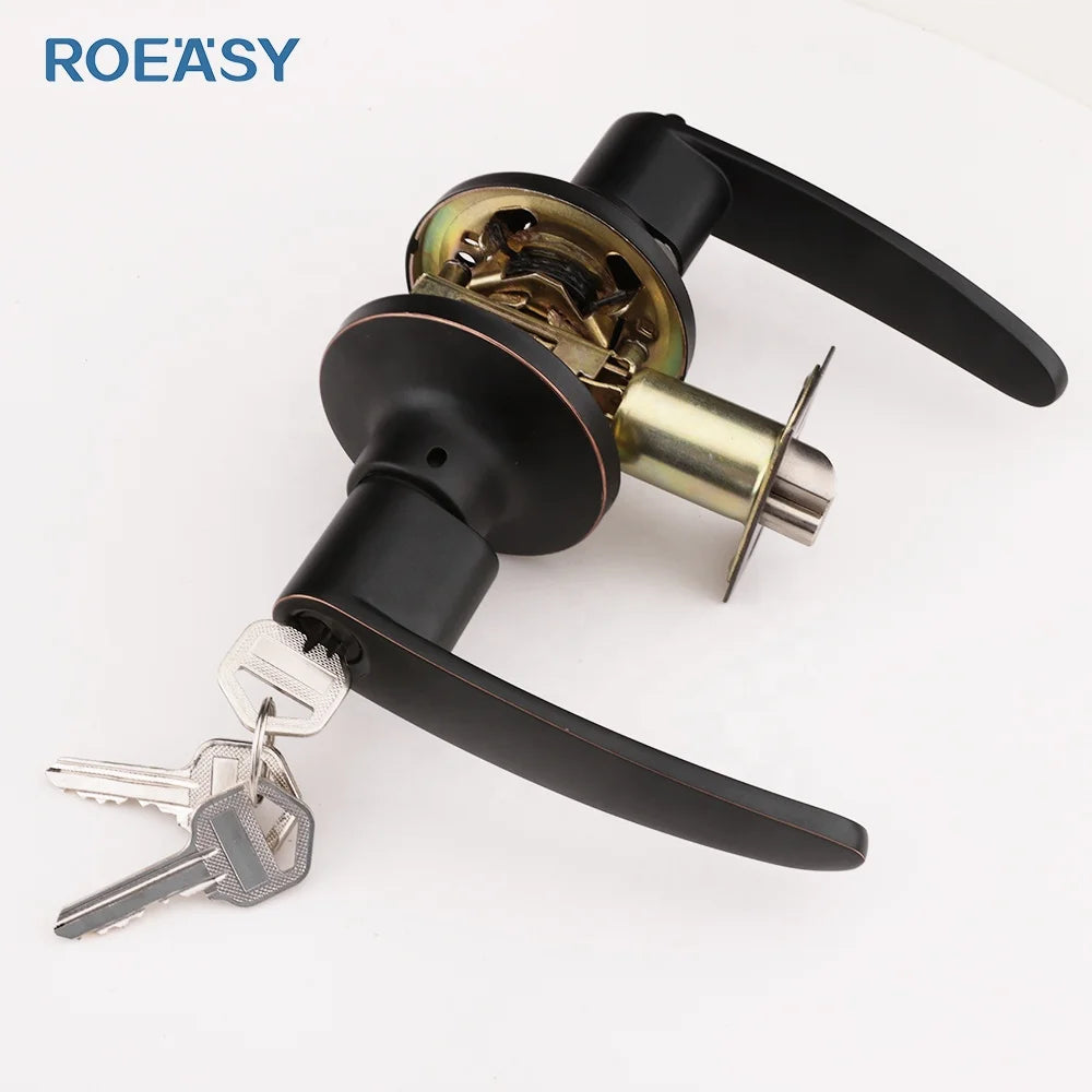Roeasy American Standard Cerradura De Pomo Chapa Double Sided Washroom Bathroom Tubular Lever Knob Lock Door Lock