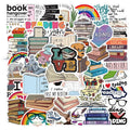 50Pcs Reading Book Learning Student Study Learn Sticker Set for Water Bottles Cup Skateboard Luggage Laptop Diy Decor Stickers