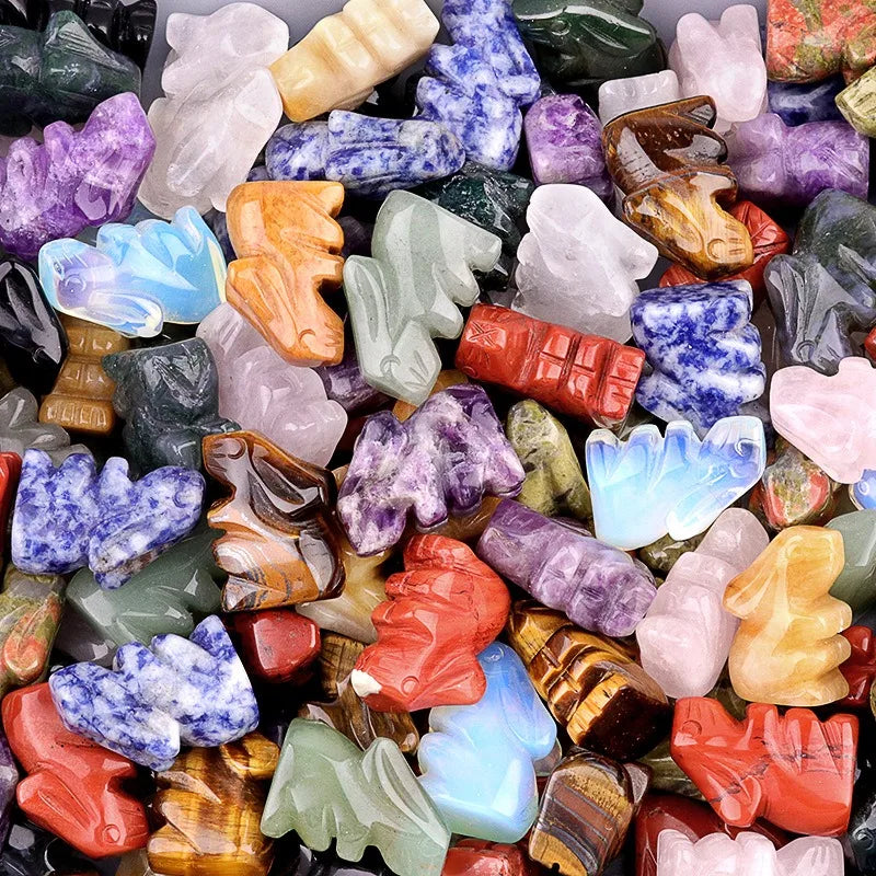 Factory Price Wholesale Natural Healing Hand Carved Mix Material Colors Crystal Bunny Rabbit Carvings Crystal Gifts for Friends