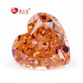 5A+ Crushed Ice Cut Cubic Zirconia Wholesale Price Loose Heart Orange Change Color Synthetic Gemstones Cz Stone