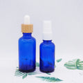 1oz Cobalt Blue 30ml  glass Bottle Eye Dropper with Black Cover