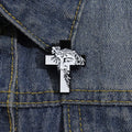 Custom Cartoon Metal Soft Enamel Pins Jesus Cross Brooch-Religious Christian Lapel Badges for Friends Gift Use