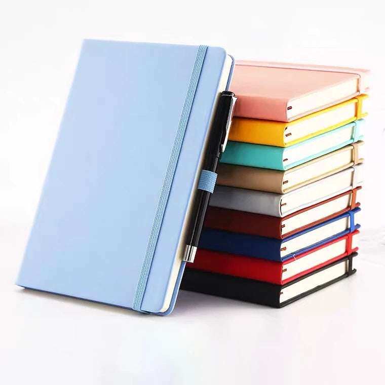 Custom Logo A5 Hardcover Faux Leather Meeting Notebook Personalized Journal for Business