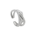 WuQie OEM Wholesale 925 Sterling Silver Irregular Cross Tin Foil Patterned Opening Ring Chic Style Ring