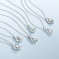 925 Sterling Silver Water Drop Pendant Necklace Women Girlfriend Christmas Jewelry Gift 14K Gold Plated Moissanite Diamond Chain
