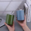 Modern Double Wall Vacuum Insulated Tumbler Cup 12oz Stainless Steel Stemless Coffee Glass With Lids and Straws