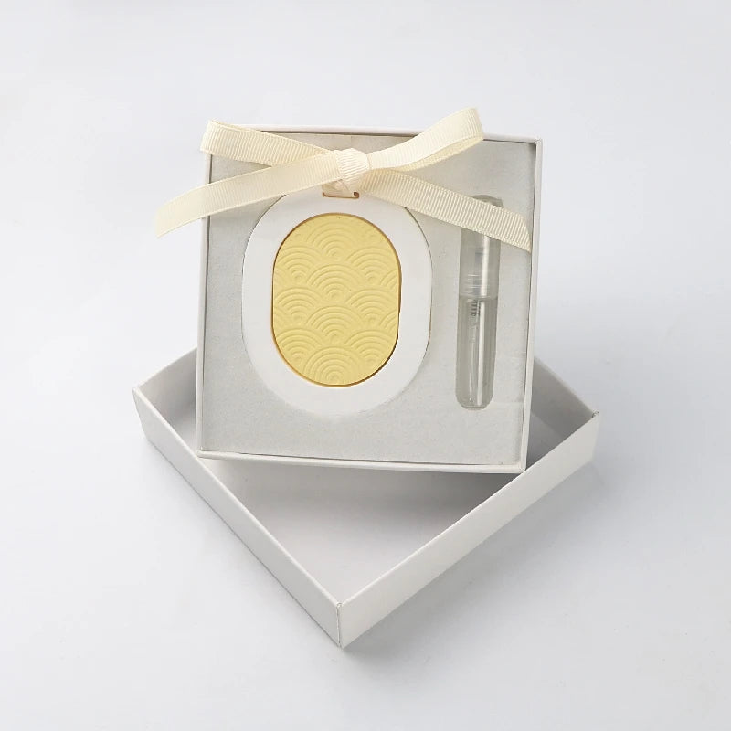 Wholesale Stocked Scented Ceramic Hanging Car Wardrobe Aroma Plaster Air Freshener Home Fragrance Essential Oil Reed Diffuser