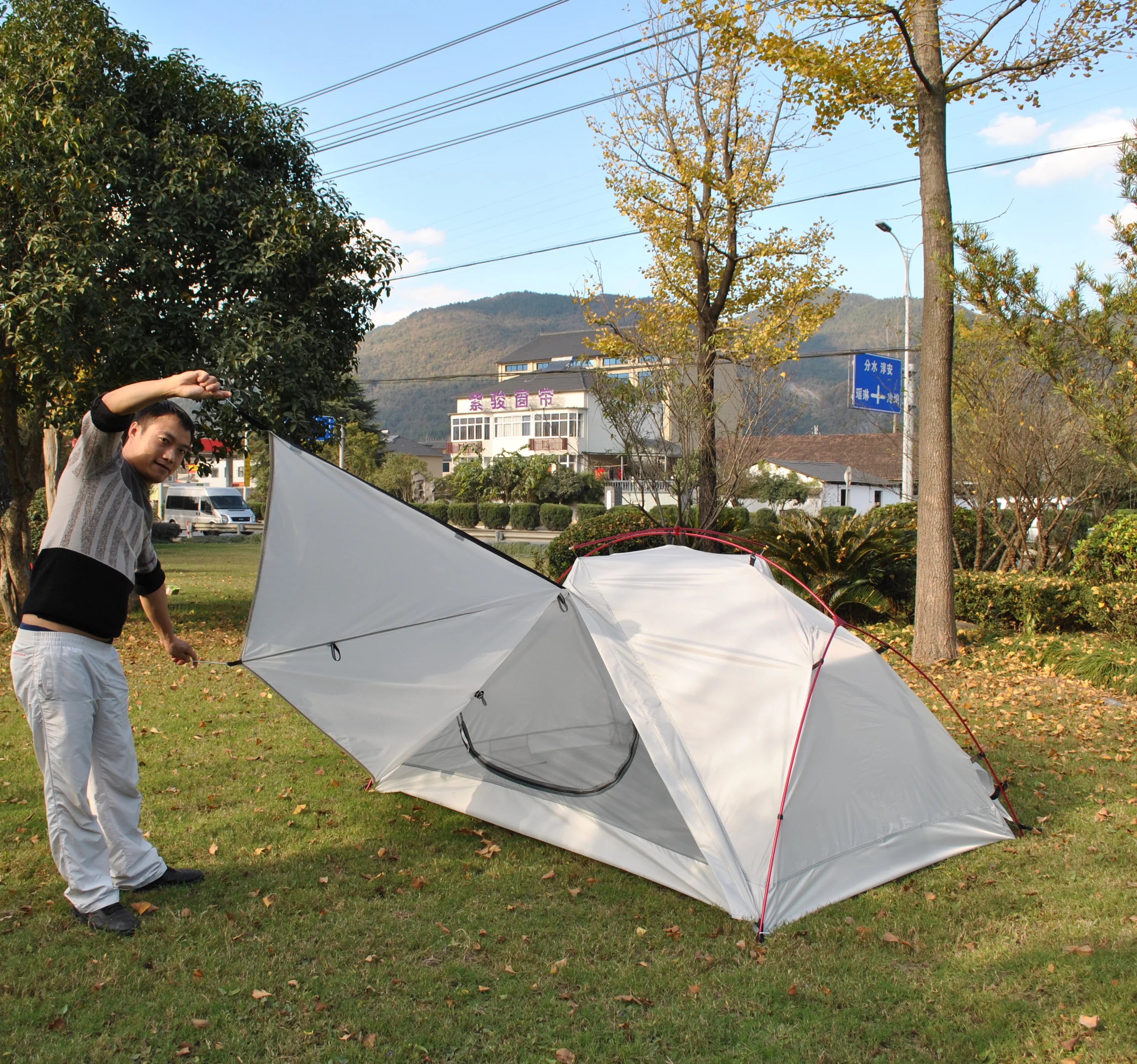 Waterproof Ultralight Single Layer 2-Person Camping Tent with Carry Bageasy Set up Backpacking Outdoor Tent