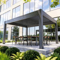 Arches Patio Yard Adjustable Outdoor Waterproof Powder Coated Gazebo Motorized Bioclimatic Louvered Aluminum Pergola