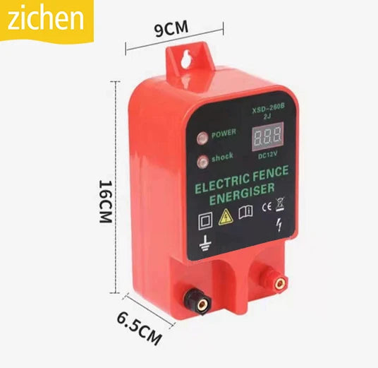 ZICHEN 2.0j 10km Farm Electric Poultry Equipments Portable Power Solar Panel Electric Fence Energizer for Fence System