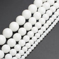 Wholesale round Smooth White 4/6/8/10/12MM Glass Beads Loose for Jewelry Making DIY Bracelet