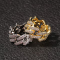 TOP Designer Luxury Charm Hip Hop Brass Layered Full Rhinestone Lab Created Premium Zircon Rhodium/Gold Plated Stretch Rings Men