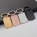 Customized Stainless Steel Keychain Laser Engraved Name and Logo Blank Dog Tag for UV Printing