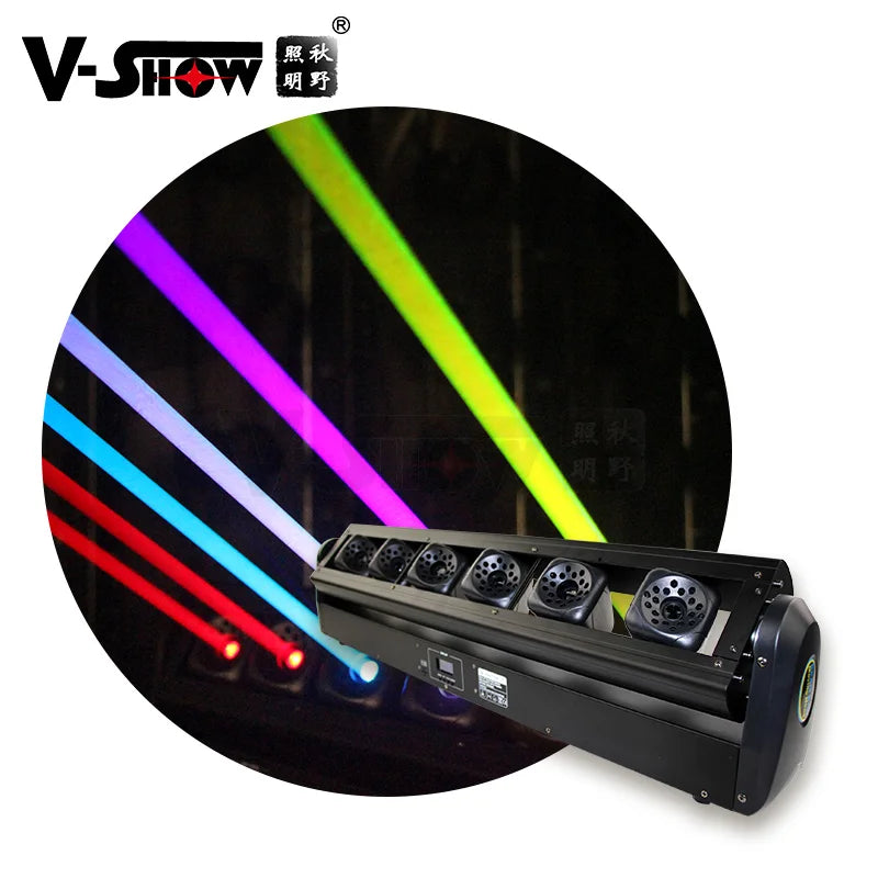 VSHOW LB06  Disco Lights Lazer Six 6 Eyes Heads Moving Dmx Dj Light Beam Laser bar