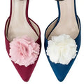 Fabric Flower Shoes Accessories Pink 3D Flowers Patch for Decorations Wedding Shoes Clips Ladies Shoes Buckle Accessories
