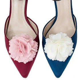Fabric Flower Shoes Accessories Pink 3D Flowers Patch for Decorations Wedding Shoes Clips Ladies Shoes Buckle Accessories