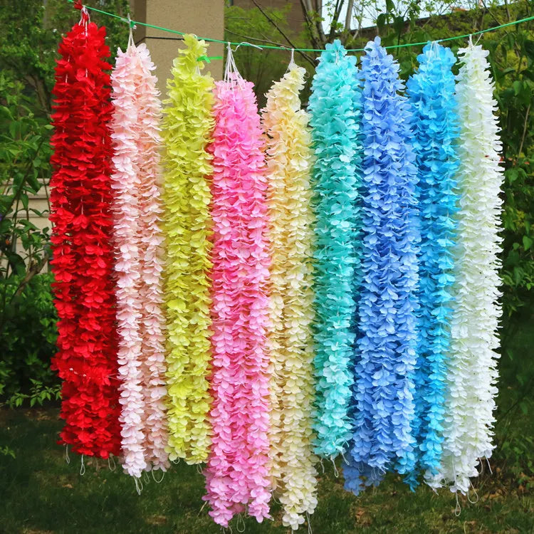 Artificial Wisteria Orchid Hanging Flowers Rattan String Vine  for  Wedding Centerpiece Garden Decoration Hanging Flowers
