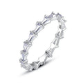 Personality 925 Sterling Silver Baguette Diamond Index Finger Stacking Ring for Women